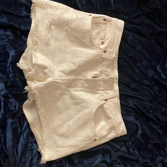 White denim jean shorts - Picture 1 of 3